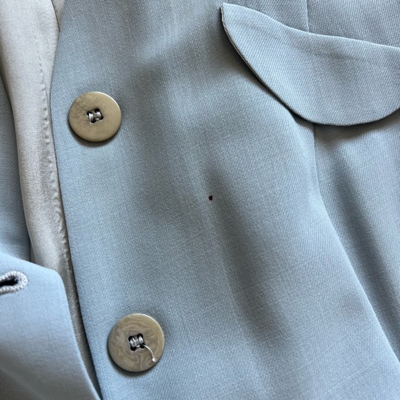 Giorgio Armani - Light blue compact wool coat with lining. Button closure. - Picture 2 of 7